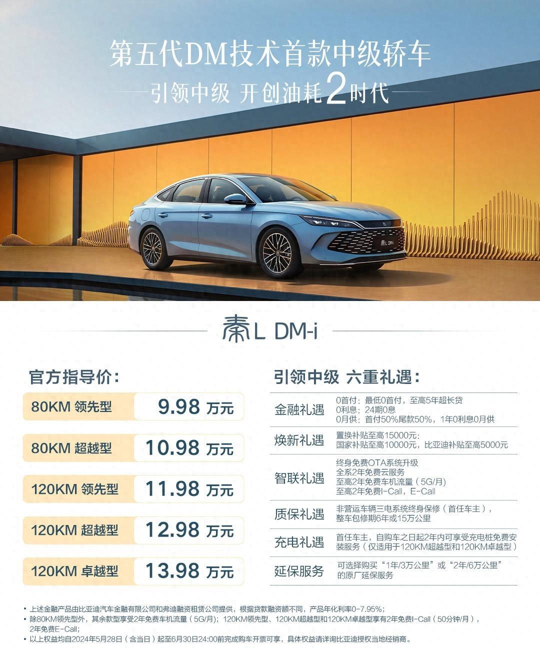 9.98萬起售,首搭第五代DM技術(shù),“工業(yè)奇跡”秦L DM-i震撼上市!