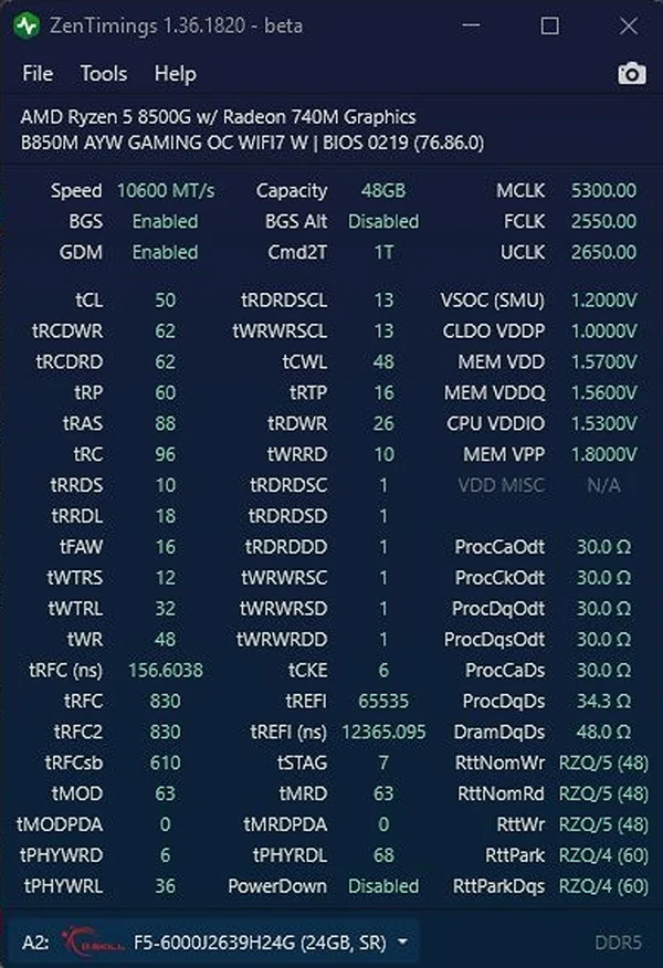 AMD平臺(tái)24GBx2 DDR5超至10600MT/s！華碩B850M AYW助力